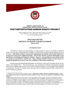 POST-DEPORTATION HUMAN RIGHTS PROJECT