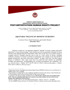 POST-DEPORTATION HUMAN RIGHTS PROJECT