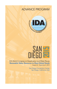 SAN DIEGO ADVANCE PROGRAM IDA World Congress on Desalination and Water Reuse