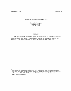 September,  1981 LIDS-P-1147 ANGLES  OF MULTIVARIABLE  ROOT LOCI*