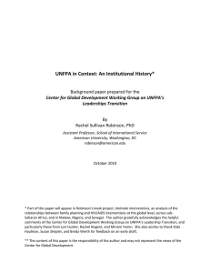 UNFPA in Context: An Institutional History*  Background paper prepared for the By