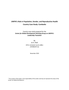 UNFPA’s Role in Population, Gender, and Reproductive Health