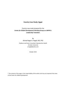 Country Case Study: Egypt  Country case study prepared for the By
