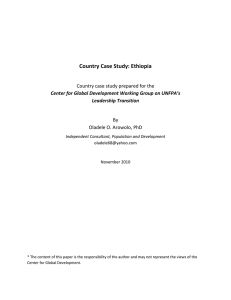 Country Case Study: Ethiopia Country case study prepared for the By