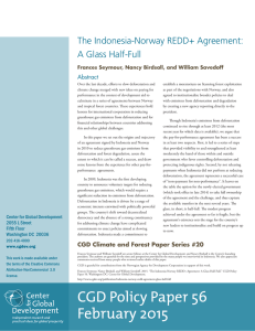 The Indonesia-Norway REDD+ Agreement: A Glass Half-Full Abstract