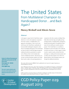 The United States From Multilateral Champion to Handicapped Donor…and Back Again?
