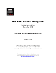 MIT Sloan School of Management Working Paper 4271-02 December 2002