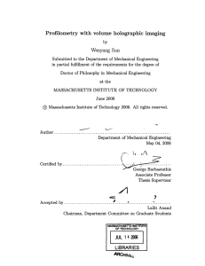 Profilometry  with  volume  holographic  imaging