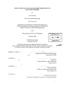 APPLICATION OF  LEAN  MANAGEMENT  PRINCIPLES TO ELECTION SYSTEMS by