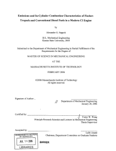 Emissions  and In-Cylinder Combustion Characteristics of Fischer-