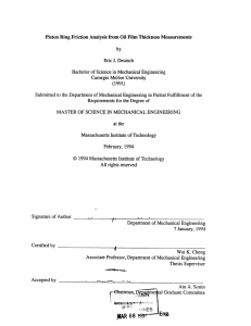 Piston Ring Friction Analysis from Oil Film Thickness Measurements by