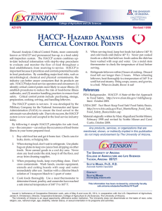 HACCP- Hazard Analysis Critical Control Points E    TENSION