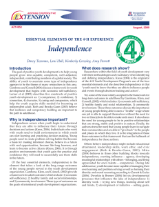 Independence  E    TENSION essential elements of the
