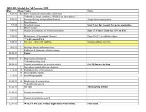 GEO 410: Schedule for Fall Semester, 2011 Date Chap. Topics Notes