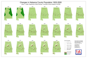 Changes in Alabama County Population 1820-2000 1820 1850