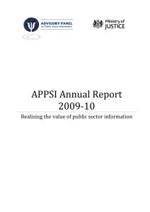 APPSI Annual Report 2009-10 Realising the value of public sector information