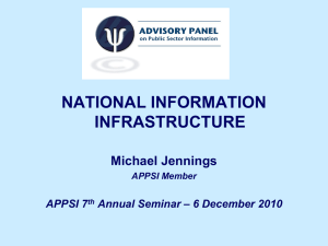 NATIONAL INFORMATION INFRASTRUCTURE Michael Jennings – 6 December 2010