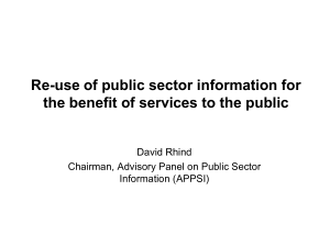 Re-use of public sector information for David Rhind
