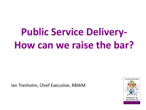 Public Service Delivery- How can we raise the bar?