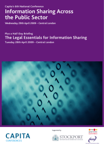 Information Sharing Across the Public Sector The Legal Essentials for Information Sharing