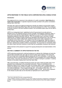 APPSI RESPONSE TO THE PUBLIC DATA CORPORATION (PDC) CONSULTATION