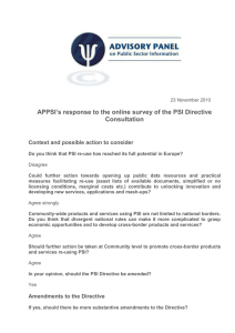 APPSI’s response to the online survey of the PSI Directive Consultation