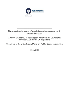 The impact and success of legislation on the re-use of... sector information