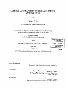 LATERAL  LOAD  CAPACITY  OF DRILLED  SHAFTS ... JOINTED ROCK Albert C. To