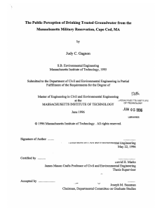 The Public Perception  of Drinking Treated Groundwater from the