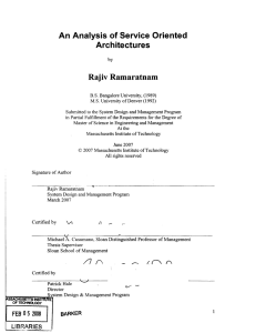 An Analysis of Service  Oriented Architectures Rajiv Ramaratnam