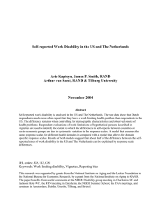 Self-reported Work Disability in the US and The Netherlands