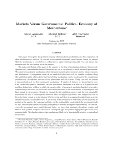 Markets Versus Governments: Political Economy of Mechanisms