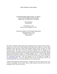 NBER WORKING PAPER SERIES MACROECONOMIC DERIVATIVES: AN INITIAL ANALYSIS OF MARKET-BASED MACRO