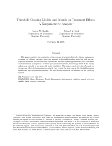 Threshold Crossing Models and Bounds on Treatment Effects: A Nonparametric Analysis