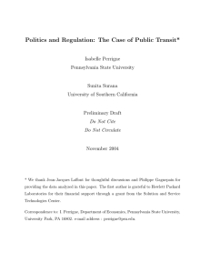 Politics and Regulation: The Case of Public Transit*