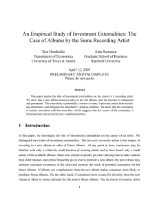 An Empirical Study of Investment Externalities: The