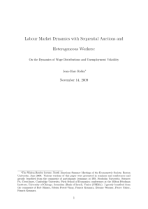 Labour Market Dynamics with Sequential Auctions and Heterogeneous Workers: November 14, 2009