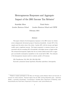 Heterogeneous Responses and Aggregate Impact of the 2001 Income Tax Rebates