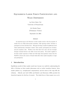 Equilibrium Labor Force Participation and Wage Dispersion by Chun Seng Yip