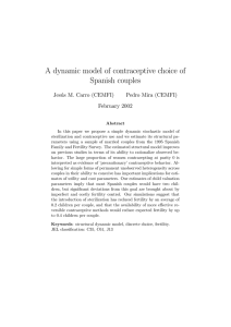 A dynamic model of contraceptive choice of Spanish couples Jes´