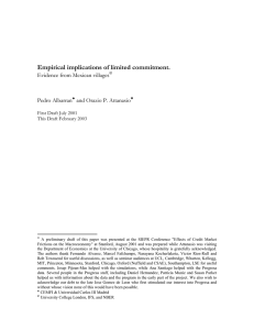 Empirical implications of limited commitment. Evidence from Mexican villages Pedro Albarran