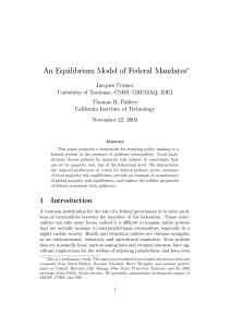 An Equilibrium Model of Federal Mandates