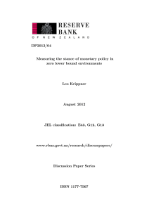 DP2012/04 Measuring the stance of monetary policy in zero lower bound environments