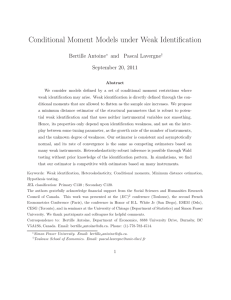 Conditional Moment Models under Weak Identification Bertille Antoine and Pascal Lavergne