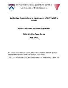 Subjective Expectations in the Context of HIV/AIDS in Malawi