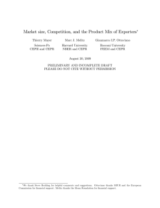 Market size, Competition, and the Product Mix of Exporters