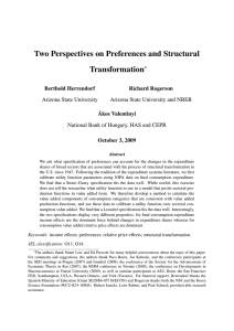 Two Perspectives on Preferences and Structural Transformation