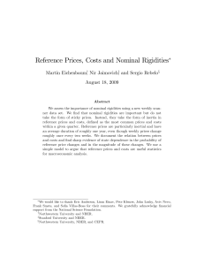 Reference Prices, Costs and Nominal Rigidities Martin Eichenbaum , Nir Jaimovich