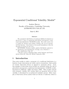 Exponential Conditional Volatility Models* Andrew Harvey Faculty of Economics, Cambridge University