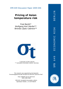 Pricing of Asian temperature risk N
